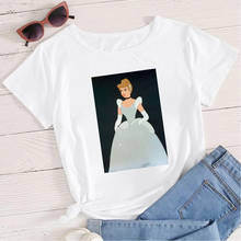 Одежда Золушки, женская футболка, футболка Disney, футболка принцессы в художественном стиле с коротким рукавом, креативная хипстерская футболка оверсайз 90 в стиле Харадзюку 2024 - купить недорого