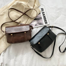 Alta qualidade retro mulheres bolsa de carteiro couro pu bolsa de ombro feminina bolsa de senhoras simples bolsa crossbody pequena bolsa quadrada de celular bolsa 2024 - compre barato