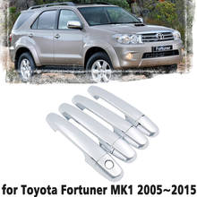 Cubierta de manija de puerta cromada de lujo, cubierta de protección embellecedora para Toyota Fortuner MK1 2005 ~ 2015, accesorio adhesivo para coche 2006 2007 2008 2024 - compra barato