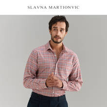 Slavna Martinovic 2020 Autumn And Winter Warm Thick British Style Casual Men's Plaid Trend Shirt  Mens Shirts Regular Fit 2024 - buy cheap
