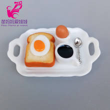 Minin Food Model Breakfast Bread Egg Coffe Accessories for Barbie Doll Blythe Licca 1/6 Bjd Doll Diy 2024 - buy cheap