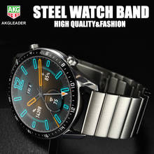 AKGLEADER Newest Metal steel watch band for Huawei GT 1 2e 46mm strap Samsung Galaxy Watch 3 45mm 46mm Gear S3 watchband 2024 - buy cheap