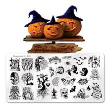 6*12cm Nail Art Stamping Plates Halloween Witch Ghost Eyes Funny Bat Pumpkin Image Stencil Nail Stamping Template Nail Art Mold 2024 - buy cheap