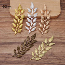 BoYuTe (100 Pieces/Lot) 19*64MM Metal Brass Stamping Leaf Jewelry Accessories Diy Hand Made Materials Wholesale 2024 - buy cheap