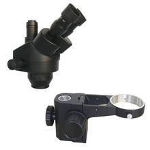 Cabezal de microscopio estéreo simul-focal Trinocular, Zoom, potencia, 25mm /35mm, estante de enfoque ajustable, WF10X, 7X-45X 2024 - compra barato