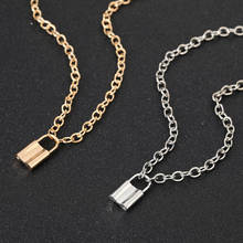 Fashion Lock Chain necklace punk 90s link chain silver color padlock pendant necklace women fashion gothic jewelry 2024 - buy cheap