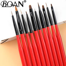 BQAN 10pcs Nail Art Painting Draw Brush with Metal Cap Professional Acrylic UV Gel Nail Polish Manicure Pen Liner Flat Round 2024 - buy cheap