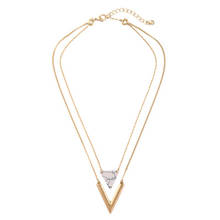 Fashion Jewelry Geometric Pendant Double Necklace Detachable Simple Women Short Clavicle Chain “V” Necklace 2024 - buy cheap