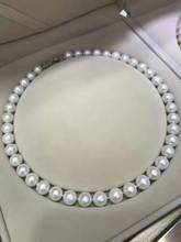 Классический 11-12 мм Южное море белый круглый жемчуг ожерелье 18 дюймов 925s 2024 - купить недорого