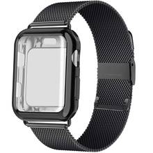 Case+Strap for Apple Watch Band 38mm 42mm Accessories stainless steel bracelet magnetic loop iWatch serie 3 4 5 6 se 40mm 44mm 2024 - buy cheap