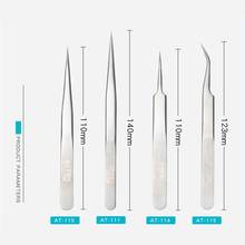 ATTEN Stainless Steel Tweezers Round Pointed Elbow head for Precision mobile phone computer repair tool accessories 2024 - buy cheap