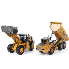 High simulation Alloy Toys 1:50 Scale Hydraulic Wheel Loader Dump truck Engineering construction trucks Boys Christmas  Gifts 2024 - buy cheap