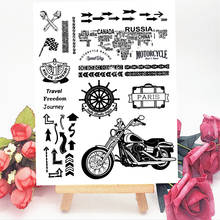 14x18CM Motorcycle Travel Transparent Seal Clear Stamps Silicone Seal Roller Stamps DIY Scrapbook Album / Card Production 2024 - buy cheap