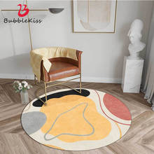 Tapete redondo com linhas abstratas para sala de estar, simples, decoração da casa, mesa de café, quarto, tapete personalizado para porta de chão 2024 - compre barato