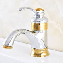 Chrome & Gold Brass Basin Faucet Cold and Hot Water Bathroom Faucet Single handle hole Mixer Tap Deck Mounted Lnf302 2024 - buy cheap