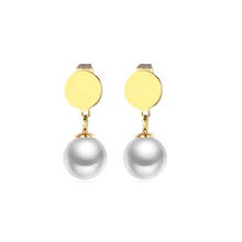 Stainless Steel Round Imitation Pearl Drop Earrings For Women Bridal Pearl Earrings New Wedding Jewelry Valentine's Day Gift 2024 - buy cheap