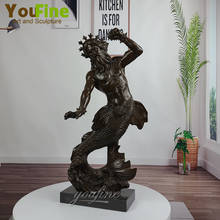70cm Poseidon Bronze Sculptures Large Bronze Poseidon Statue Mythology Greek God of the Sea Art Figurine For Home Decor Gifts 2024 - buy cheap