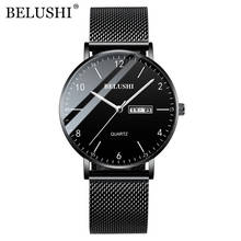 BELUSHI Watch Men Luxury Stainless Steel Business Quartz Watches Casual Waterproof Wristwatch reloj hombre relogio masculino 2024 - buy cheap