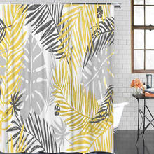 Palm Leaf Yellow Gray Leaves Golden Banana Leaf Plant Tropical Plant Shower Curtain Waterproof Curtains Polyester Bath Curtain 2024 - buy cheap