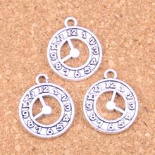 Encantos do relógio death com 17mm, pingentes antigos, joias vintage de prata tibetana, colar pulseira diy, 14 peças 2024 - compre barato