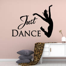 Fun just dance Girl Text Vinyl Wall Stickers For Girl Room Vinyl Decals Mural Female Dancer wall Sticker Wall Decal 2024 - buy cheap
