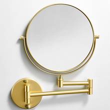 Зеркало для макияжа в ванной, черные, медные, 360 вращающиеся зеркала, 3 x увеличительное зеркало для ногтей, с перфорацией, складное бритье, 8 дюймов, круглые зеркала 2024 - купить недорого