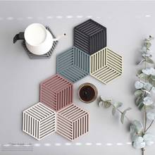 1pc Chic Silicone Tableware Insulation Mat Coaster Cup Hexagon Mats Pad Heat-insulated Bowl Placemat Home Decor 2024 - buy cheap