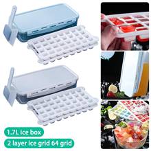 Ice Cube Tray 64 Grids  Silicone Fruit Ice Cube Maker with Lids DIY Creative Small Ice Cube Mold  Kitchen Release Stackable 2024 - buy cheap