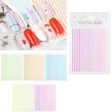 Candy Color Fluorescent 3D Nail Sticker Adhesive Striping Tape Stripe Lines Nail Art Sticker Self-Adhesive Nail Decals Decor 2024 - buy cheap