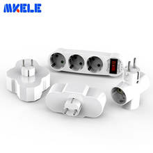 European Type Conversion Plug 1 TO 4 Way EU Standard Power Adapter Socket 16A Travel Plugs AC 110~250V ABS White 1turn3 Wireless 2024 - buy cheap