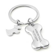 100Pcs Personalized Engagement Party Gifts For Guests Silver Polished Doggy Bone Keychain Custom Birthday Favors And Gifts 2024 - buy cheap