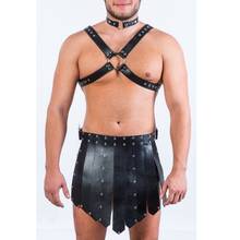 Arnés de pecho de cuero Medieval para hombres, fetiche, cuerpo Gay, Bondage, ropa de Rave, BDSM, cinturones para sexo de adultos 2024 - compra barato