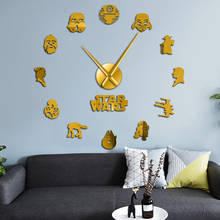 Reloj de pared gigante para habitación de niños, arte de pared con siluetas de personajes de películas clásicas de EE. UU. 2024 - compra barato