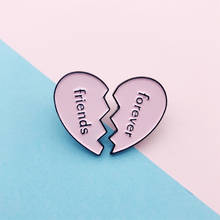 Cartoon Pink Love Broken Heart Set Enamel Brooch Alloy Badge Cowboy Clothes Bag Pin Accessories Gift For Friends 2024 - buy cheap