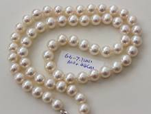Elegante collar de perlas blancas redondas del Mar del Sur de 8-9mm, 18" 2024 - compra barato