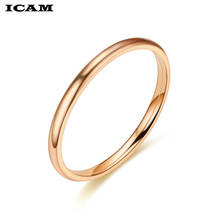 Простые гладкие обручальные кольца ICAM из титановой стали, розовое золото, антиаллергенные, бижутерия для мужчин и женщин, подарок 2022 - купить недорого