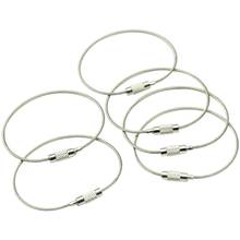 10Pcs Screw Locking Stainless Steel Wire Keychain Key Ring Cable Outdoor Hiking 2024 - buy cheap