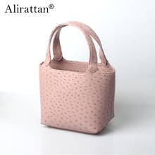 Кожаная сумка для покупок с узором страуса, женская сумка, роскошная брендовая дизайнерская женская сумка, Высококачественная сумка-мешок, модная сумка 2021 2024 - купить недорого