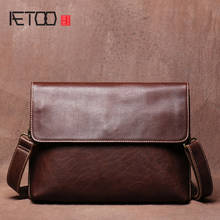 AETOO Men's retro shoulder bag, handmade leather messenger bag, casual simple clutch 2024 - buy cheap