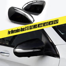 LHD Styling Shell Car Side Accessories Mirror Cover Caps for Mercedes Benz C GLC S E Class W205 X253 W222 W213 W238 Glossy Black 2024 - buy cheap