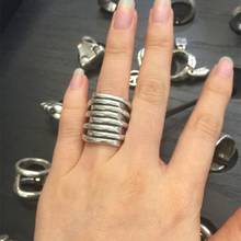 Anillo con personalidad europea para mujer, diseño de marca retro, chapado en plata S925, anillo de cuerda multicapa, anillo para dedo índice 2024 - compra barato