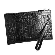 hongsen crocodile leather men clutch bag  thin large capacity  Leisure clip package  male  Hand caught bag man wallet 2024 - buy cheap