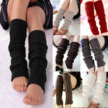 Aquecedor de pernas para inverno, meias femininas quentes e de crochê, 1 par 2024 - compre barato