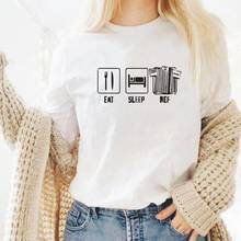 EAT SLEEP в соответствии с указанным Забавные футболки с графикой женская одежда уличный стиль хипстер Тамблер для женщин Футболка Harajuku летние топы женская кофта 2024 - купить недорого