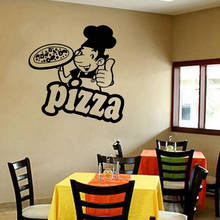 Pizza Wall Decal Door Window Glass Vinyl Sticker Italy Food Pizza Italian Cuisine Restaurant Kitchen Decor Cute Chef Mural S950 2024 - buy cheap