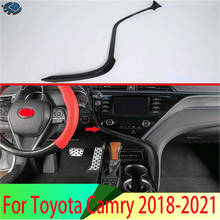 Para toyota camry 2018 2019 decoração do carro de fibra carbono estilo console central tarja decorar capa guarnição 2024 - compre barato