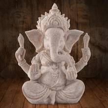 Escultura de piedra arenisca, estatua de elefante indio, figura de Buda Ganesha, decoración del hogar, Ganesha de la India, elefante, Dios, escultura artesanal 2024 - compra barato