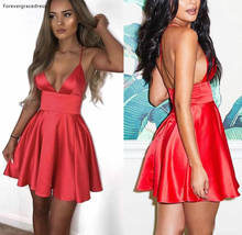 Coral Red Colour Mini Prom Dresses Spaghetti Strap Cocktail Party Gowns Women Wear Plus Size Available 2024 - buy cheap