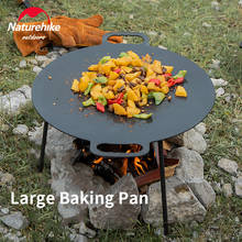 Naturehike-bandeja grande plana de acero oscuro para hornear, sartén grande para barbacoa, vajilla para exteriores, Picnic, Camping, suministros para barbacoa 2024 - compra barato