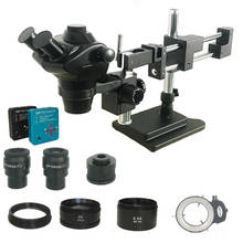 8-50X Simul-focal двойной бум стерео тринокулярный микроскоп + 38MP HDMI Microscopio USB камера + 144 светодиодные фонари мобильный телефон PCB ремонт 2024 - купить недорого